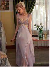 Lässiges Slip-Nachthemd, rückenfrei, einfarbig, für Privatzimmer, Versuchung, Homewear
